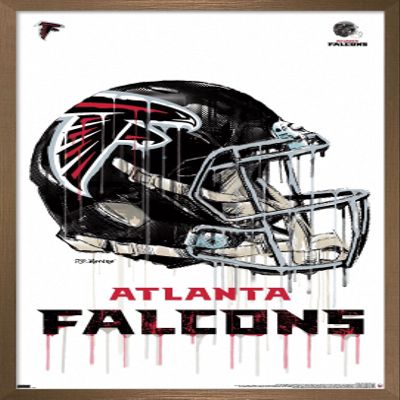 Trends International NFL Atlanta Falcons - Drip Helmet 20 Wall Poster, 22.375" x 34", Bronze Framed Version