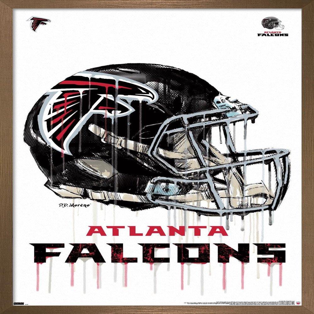 Trends International NFL Atlanta Falcons - Drip Helmet 20 Wall Poster, 22.375" x 34", Bronze Framed Version