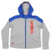 Umbro Big Girls Youth Full Zip Performance Hoodie, Medium Grey Heather/Tw Royal Large 10-12 view 1