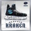Trends International NHL Seattle Kraken - Drip Skate 20 Wall Poster, 22.375" x 34", Silver Framed Version view 1