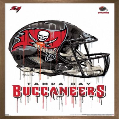 Trends International NFL Tampa Bay Buccaneers - Drip Helmet 20 Wall Poster, 22.375" x 34", Bronze Framed Version