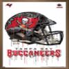 Trends International NFL Tampa Bay Buccaneers - Drip Helmet 20 Wall Poster, 22.375" x 34", Bronze Framed Version view 1
