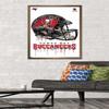 Trends International NFL Tampa Bay Buccaneers - Drip Helmet 20 Wall Poster, 22.375" x 34", Bronze Framed Version view 2