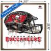 Trends International NFL Tampa Bay Buccaneers - Drip Helmet 20 Wall Poster, 22.375" x 34", Bronze Framed Version view 3