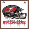 Trends International NFL Tampa Bay Buccaneers - Drip Helmet 20 Wall Poster, 22.375" x 34", Mahogany Framed Version view 1