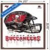 Trends International NFL Tampa Bay Buccaneers - Drip Helmet 20 Wall Poster, 22.375" x 34", Mahogany Framed Version view 3