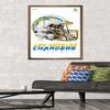 Trends International NFL Los Angeles Chargers - Drip Helmet 20 Wall Poster, 22.375" x 34", Bronze Framed Version view 2