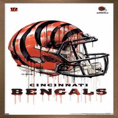 Trends International NFL Cincinnati Bengals - Drip Helmet 20 Wall Poster, 22.375" x 34", Bronze Framed Version