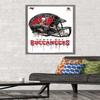 Trends International NFL Tampa Bay Buccaneers - Drip Helmet 20 Wall Poster, 22.375" x 34", Barnwood Framed Version view 2