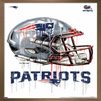 Trends International NFL New England Patriots - Drip Helmet 20 Wall Poster, 22.375" x 34", Bronze Framed Version