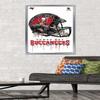 Trends International NFL Tampa Bay Buccaneers - Drip Helmet 20 Wall Poster, 22.375" x 34", Silver Framed Version view 2