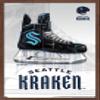 Trends International NHL Seattle Kraken - Drip Skate 20 Wall Poster, 22.375" x 34", Mahogany Framed Version view 1