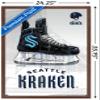 Trends International NHL Seattle Kraken - Drip Skate 20 Wall Poster, 22.375" x 34", Mahogany Framed Version view 3