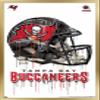 Trends International NFL Tampa Bay Buccaneers - Drip Helmet 20 Wall Poster, 22.375" x 34", Gold Framed Version view 1