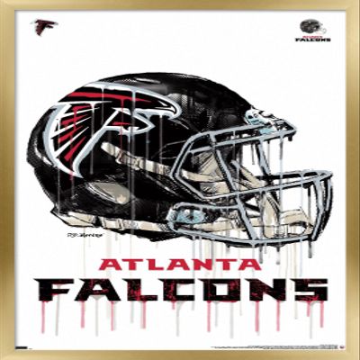 Trends International NFL Atlanta Falcons - Drip Helmet 20 Wall Poster, 22.375" x 34", Gold Framed Version