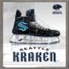 Trends International NHL Seattle Kraken - Drip Skate 20 Wall Poster, 22.375" x 34", Barnwood Framed Version view 1
