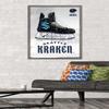 Trends International NHL Seattle Kraken - Drip Skate 20 Wall Poster, 22.375" x 34", Barnwood Framed Version view 2