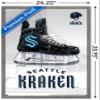 Trends International NHL Seattle Kraken - Drip Skate 20 Wall Poster, 22.375" x 34", Barnwood Framed Version view 3