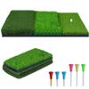 NEWCARE Golf Hitting Mat, 3-in-1 Foldable Grass Mat, Tri-Turf Practice Training Aid Batting Mat for Chipping Swing Detection Portable Accustrike Personal Driving Range for Indoor Outdoor (Green) view 1