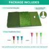 NEWCARE Golf Hitting Mat, 3-in-1 Foldable Grass Mat, Tri-Turf Practice Training Aid Batting Mat for Chipping Swing Detection Portable Accustrike Personal Driving Range for Indoor Outdoor (Green) view 3