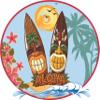 Aloha Tiki Surfboards Beach Background Design Wall Decal - 22" x 28" Vinyl Home Bedroom Living Room Large Polynesian Art Carvings Totem Pole Hawaii Culture Design Adhesive Decoration Sticker view 1