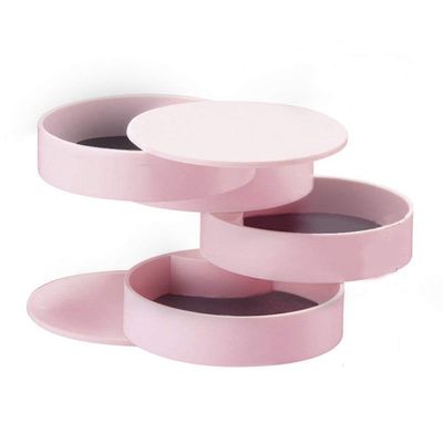 4 Layers Jewelry Organizer Box 360Rotating Showcase Storage Organizer Rings Necklace Bracelet Earrings Holder for Girl
