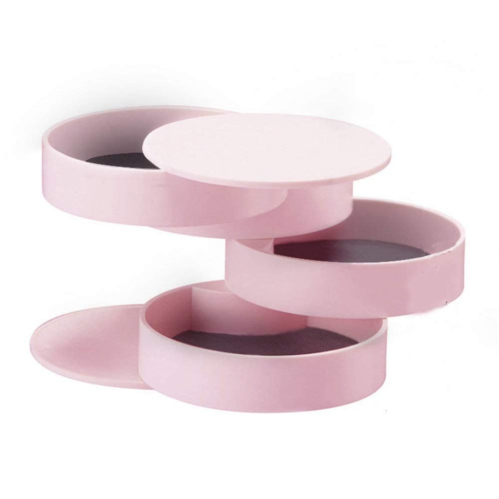 4 Layers Jewelry Organizer Box 360Rotating Showcase Storage Organizer Rings Necklace Bracelet Earrings Holder for Girl