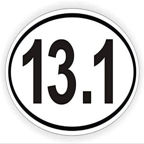 13.1 Oval Euro Vinyl Bumper Sticker/Decal/Label Weatherproof Half Marathon