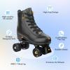 Roller Skate Shoes for Women Men PU Leather High-top Double-Row Roller Skates for Beginner, Professional Indoor Outdoor Roller Skates with Shoes Bag (Black Wheel,44) view 2