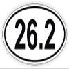 26.2 Marathon Oval Euro Vinyl Bumper Sticker/Decal/Label Weatherproof Funny 13.1 26.2 view 1