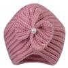 DINGDONG'S CLOSET Baby Kid Girl Winter Bowknot Knitted Hat Baby Girl Warm Beanie(Pink,2-5T) view 2