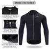 Dooy Men's Cycling Bike Jersey Winter Thermal Biking Shirt Long Sleeve Bicycle Jacket with Full Zipper and Rear PocketsNew Black,2XL view 2