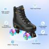 XUDREZ Roller Skate Shoes for Women Men PU Leather High-top Double-Row Roller Skates for Beginner, Professional Indoor Outdoor Roller Skates with Shoes Bag (Flash Wheel,43) view 2