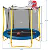 Merax 66'' Trampoline for Kids with Basketball Hoop, Rubber Ball and Enclosure Net, 5.5FT Mini Small Toddler Trampoline Indoor Outdoor for Kids Age 1-8 Birthday Gifts view 4