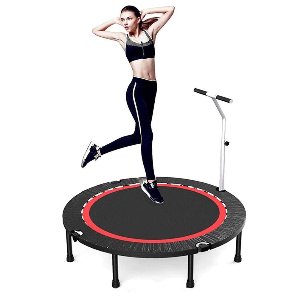 Trampoline 50in Foldable Mini Trampoline, Sports Bounce Bed for Home and Gym, Suitable for Aerobic Exercise in Kindergarten Amusement Park Garden, Safe Load 300kg