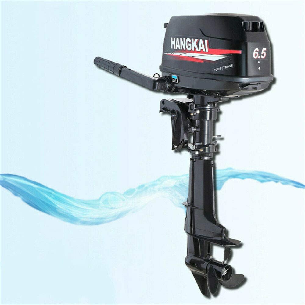 6.5HP 4 Stroke Outboard Motor Boat Engine Heavy Duty Outboard Motor with Water-cooling System Superior Outboard Motor Gas Boat Fishing Boat Engine for Aquaculture Fishing Outdoor Adventure