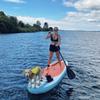 Karltion SUP Paddle - Adjustable 3 Pieces Stand-Up Board Paddles Floating Aluminum Alloy Shaft Easy Packable Travel SUP-Black view 2