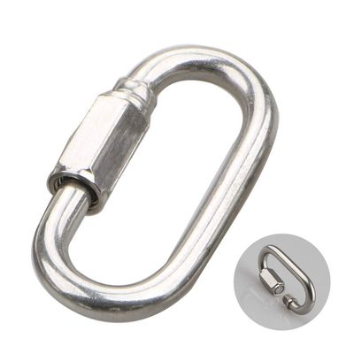 dengshankou 304 Stainless Steel Threaded Quick Link Chain Connector, Locking Link for Carabiner, Hammock, Camping and Outdoor Equipment Quick Link M6 6mm Pack of 4 and Silver
