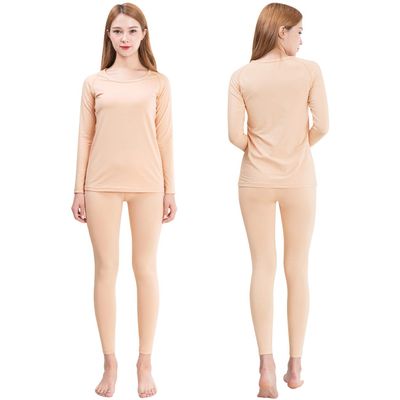 FITEXTREME Womens MAXHEAT Fleece Long Johns Thermal Underwear Basic Apricot S