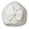 DINGDONG'S CLOSET Baby Kid Girl Winter Bowknot Knitted Hat Baby Girl Warm Beanie(White,2-5T) view 2