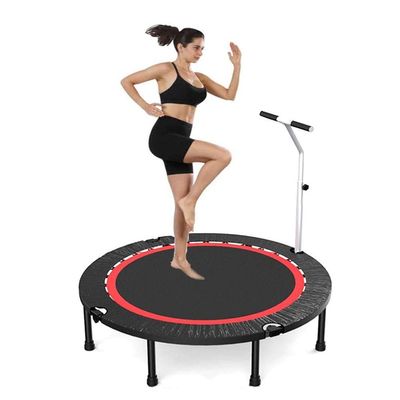 Trampoline Folding Trampoline, Elastic Bed with Adjustable Armrests and Safety Pad, Used for Physical Exercise and Aerobic Exercise in Garden Gym, 40in/48in/50in (Size : 50in)