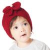 DINGDONG'S CLOSET Baby Kid Girl Winter Bowknot Knitted Hat Baby Girl Warm Beanie(Red,2-5T) view 1