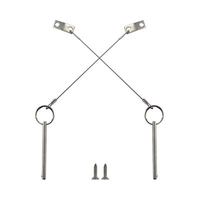 2PIECES of Quick Release Pin 1/4" Diameter, Usable Length 3"(76mm), Total Length 3-3/4"(95mm) Full 316 Stainless Steel, Bimini Top Pin, Marine Hardware