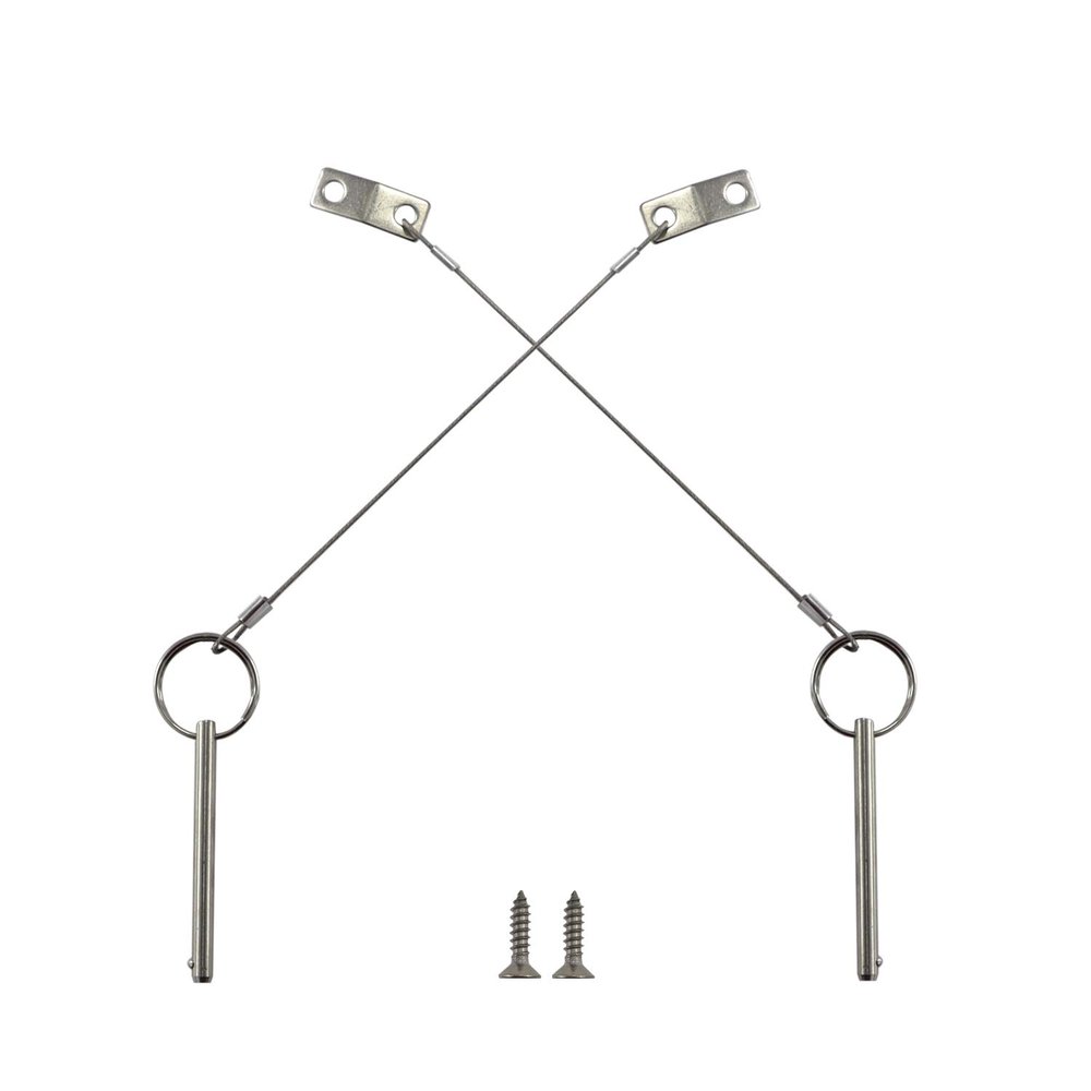 2PIECES of Quick Release Pin 1/4" Diameter, Usable Length 2.4"(61mm), Total Length 3"(76mm) Full 316 Stainless Steel, Bimini Top Pin, Marine Hardware