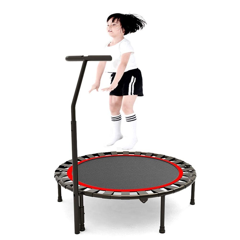 Trampoline 48in Foldable Trampoline, Elastic Rope Trampoline with Adjustable Armrests, Used for Game Sports and Aerobics, Children Can Use It Safely