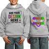 Custom Youth Hoodies Add Your Own Image Pullover Hooded Text Front Back Side Ash Grey view 2
