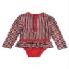 Catjack Infant & Toddler Girls Red & Blue Striped Long Sleeve Rash Guard Swimsuit 12m view 2