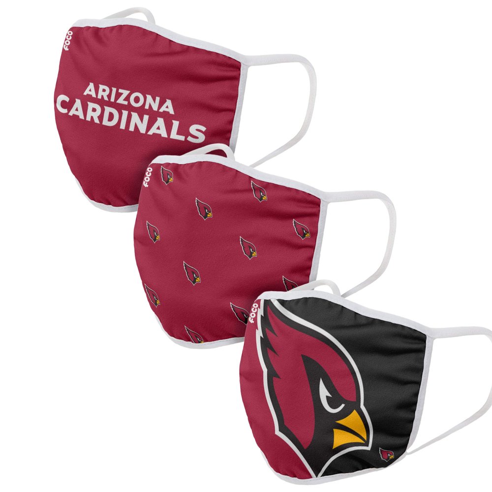 FOCO Arizona Cardinals NFL Face Cover - Youth - 3 Pack