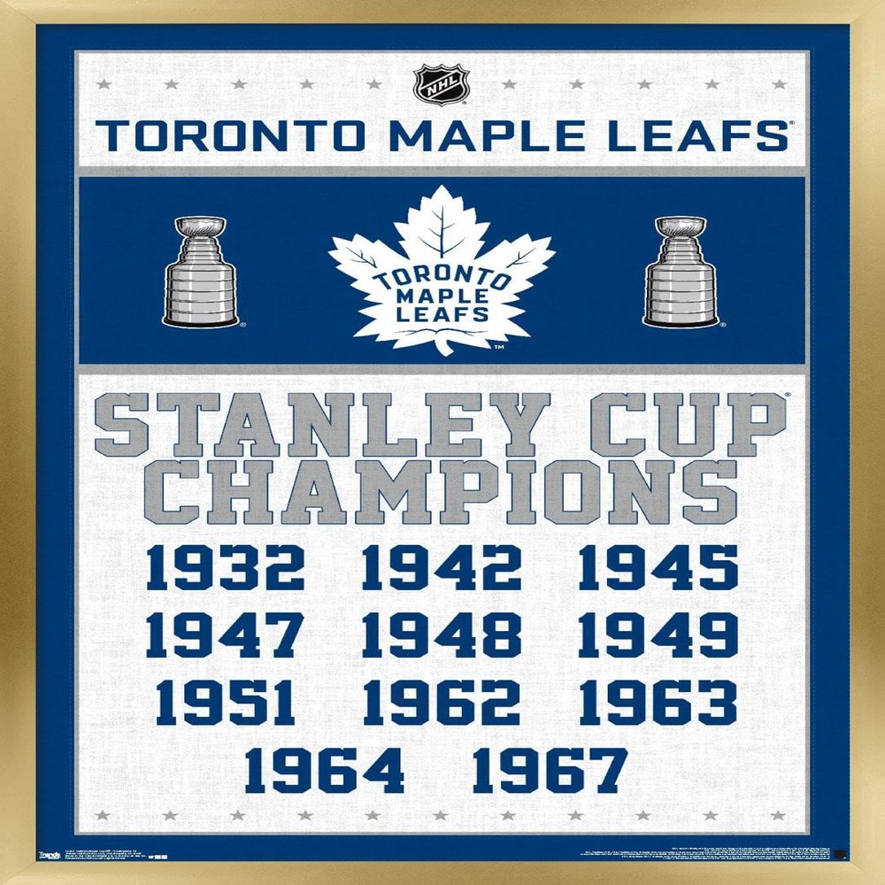 Trends International NHL Toronto Maple Leafs - Champions 16 Wall Poster, 22.375" x 34", Gold Framed Version