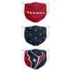 FOCO Houston Texans NFL Face Cover - Youth - 3 Pack view 2